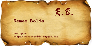 Remes Bolda névjegykártya